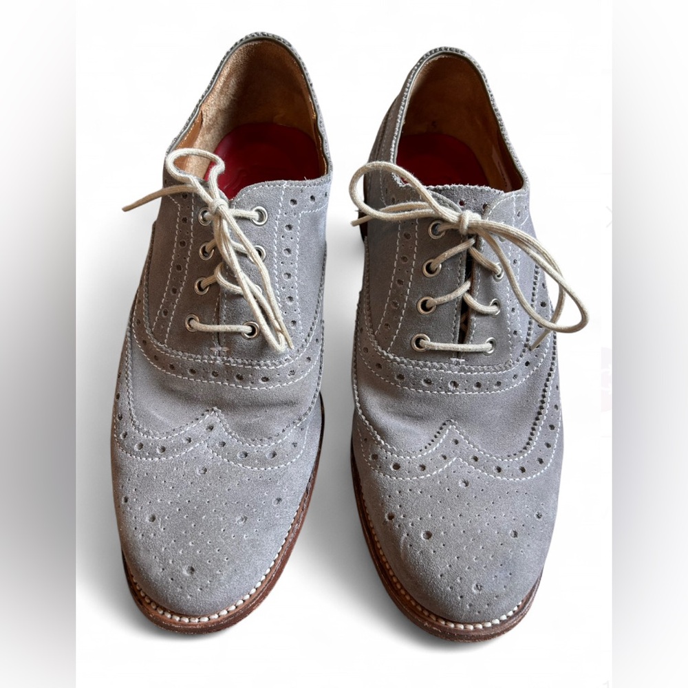 Grenson Archie Men's Gray Suede Wingtip Oxford Shoes size 9